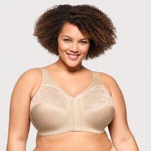 Glamorise MagicLift Front-Closure Support Bra in Blush Nude, 50DD
